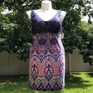 Soma, S, Sleep Chemise Floral Scroll Back Lace, ROYAL PAISLEY NAVY,   $70 NEW